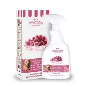 一瓶 All IN ONE法國香氛寵物除臭防護噴霧 寵物除臭噴霧，散發出玫瑰香氣。