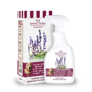 一瓶寵物除臭噴霧，薰衣草香味。