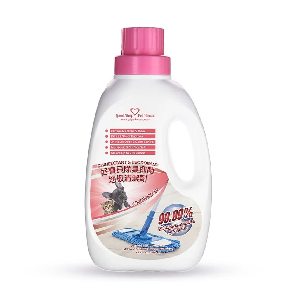 一瓶好寶貝 寵物除臭防護地板清潔劑，採用天然香茅檸檬精油製成。