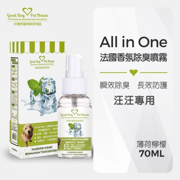 ALL IN ONE法國香氛除臭噴霧70ml-薄荷檸檬