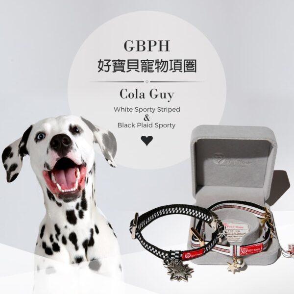 Cola Boy可樂小子系列白色運動風寵物項圈 L-28~40cm：圖片 3