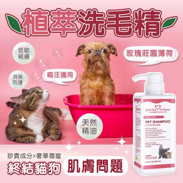 問題肌修護草本植萃養護寵物洗毛精 - 犬貓通用 玫瑰莊園薄荷泡泡 500ml：圖片 6