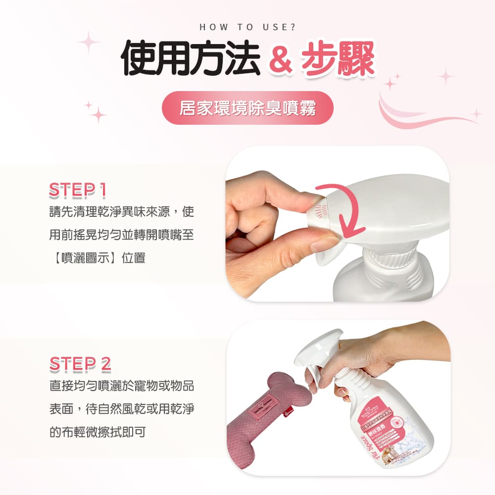 使用方法與步驟 居家除臭噴霧