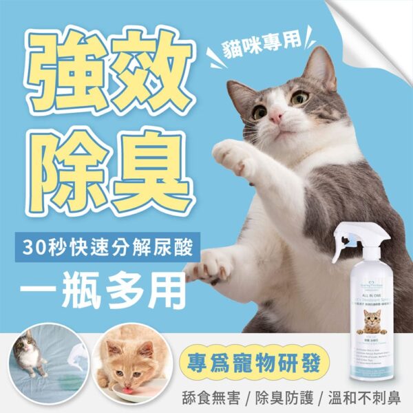 ALL IN ONE 法國香氛貓咪除臭防護噴霧 500ml x2瓶+贈寵物毛梳 五種香味可選：圖片 6