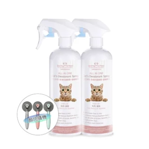ALL IN ONE 法國香氛貓咪除臭防護噴霧 500ml x2瓶+贈寵物毛梳 五種香味可選
