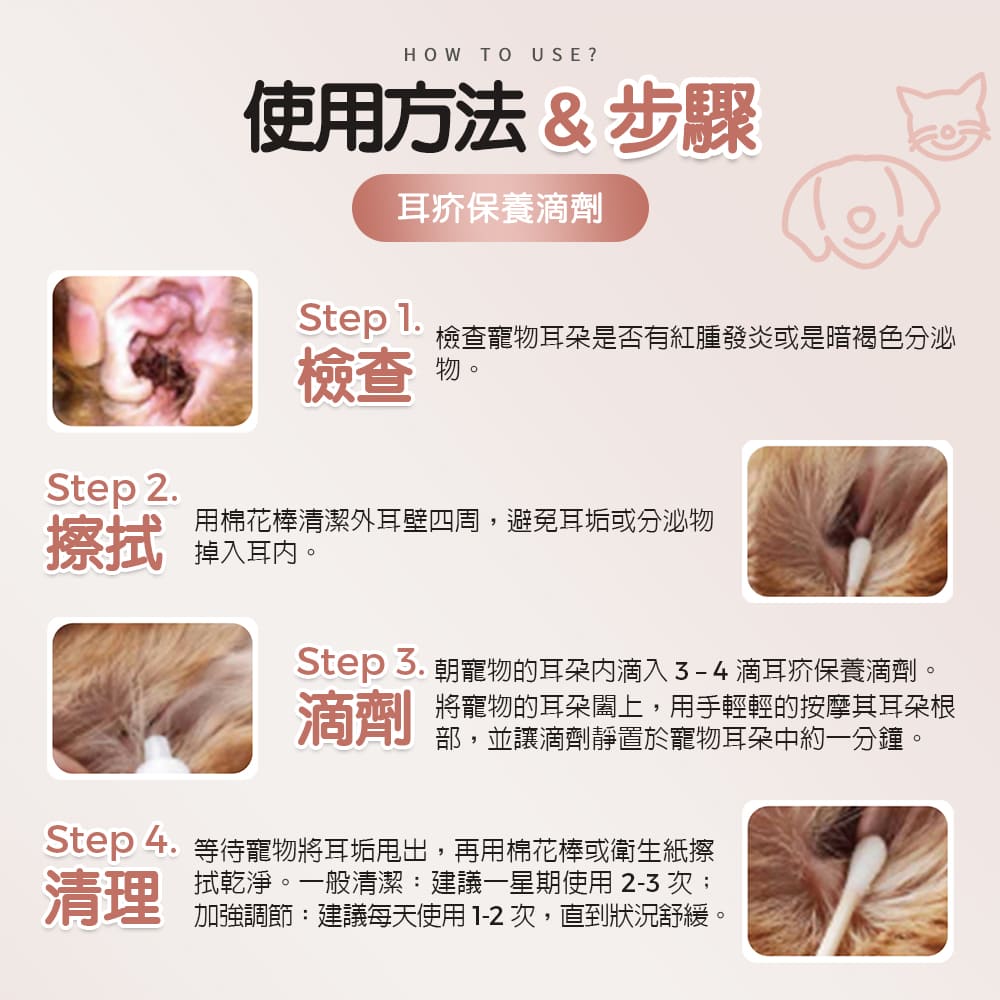 使用方法與步驟 耳疥保養滴劑