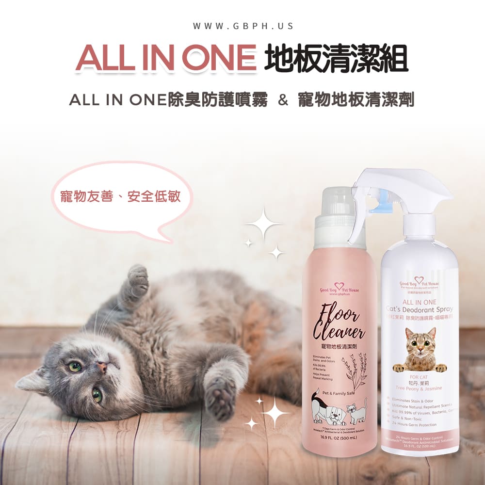 All IN ONE除臭噴霧(喵喵專用) 地板清潔劑