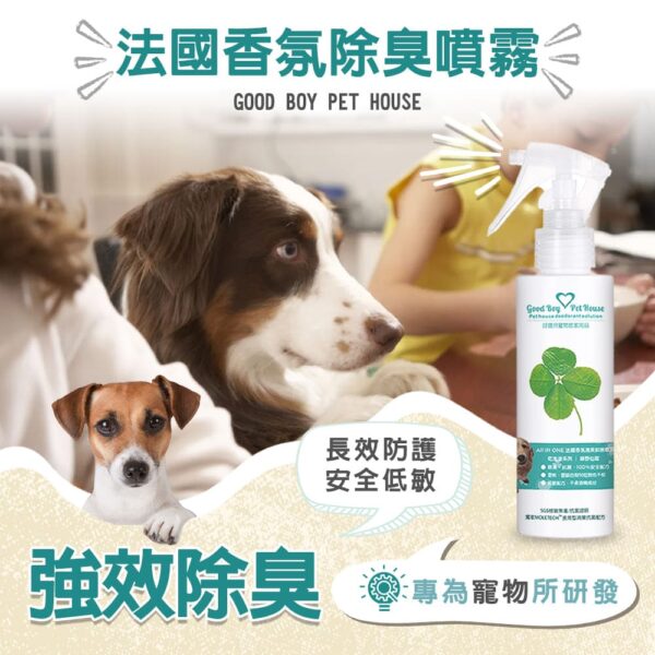 All IN ONE汪汪專用法國香氛寵物除臭防護噴霧 150ml  隨身瓶 一瓶在手臭臭沒有～寵遊必備～清潔腳掌、屁屁、肚皮粉刺：圖片 3