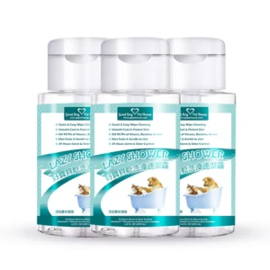 一瓶 草本植萃寵物乾洗澡速潔露，可用於快速清潔寵物毛髮。